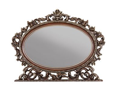 Devany 53"L x 43"H Oval Mirror (Cherry Finish)