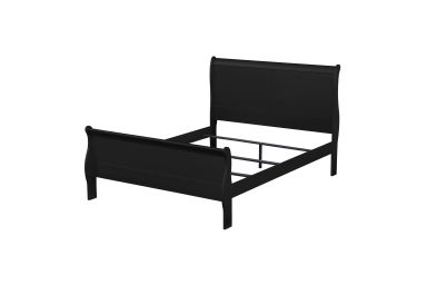 Louis Philippe Wooden Teenager Full Bed (Black)