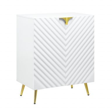 Gaines Rectangular Console Table (White High Gloss Finish)