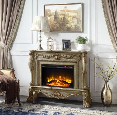 Dresden 47"L Electric Fireplace (Gold Patina Finish)