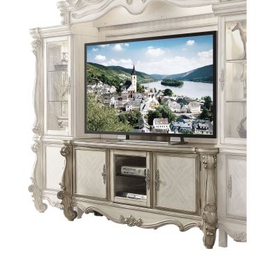 Versailles 74"L Rectangular TV Stand (Bone White)
