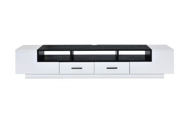 Armour 2 Drawers TV Stand (White & Black)