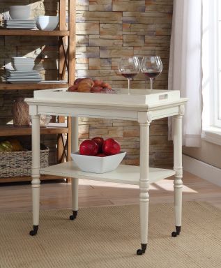 Frisco 30"L Serving Cart (Antique White)