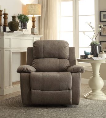 Bina 38"W Upholstered Motion Recliner (Gray Polished Microfiber)