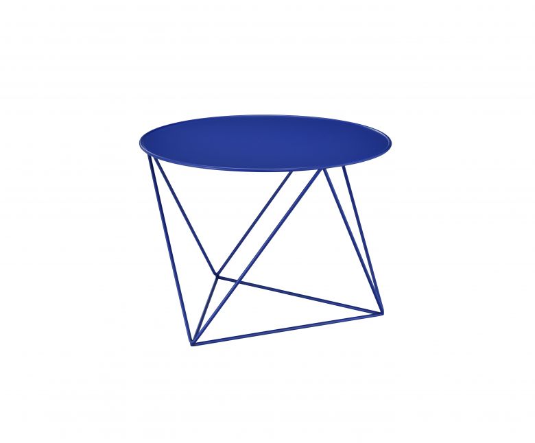Epidia 23"Dia Round Accent Table (Blue Finish)