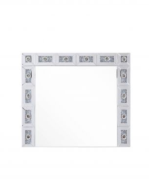 Noralie 32"L x 28"H Rectangular Accent Mirror (Mirrored & Faux Diamonds)