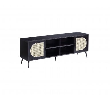 Colson 60"L Rectangular TV Stand (Black Finish )