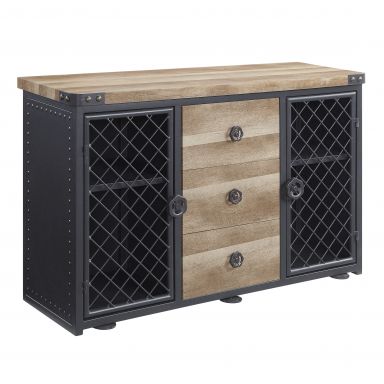 Edina 50"L 3 Drawers Server (Oak & Sandy Black Finish)