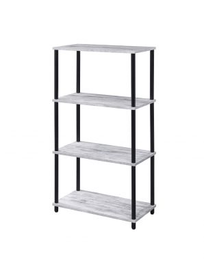 Nypho 24"L Bookshelf (Antique White & Black Finish)
