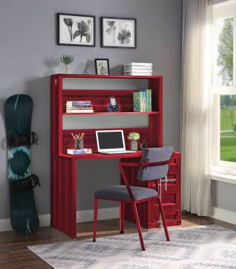 Cargo 24"W Upholstered Office Chair (Gray Fabric & Red)