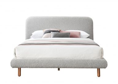 Cleo Upholstered Eastern King Bed (Gray Boucle)