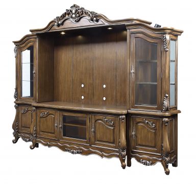 Latisha 121"L Entertainment Center (Antique Oak Finish)