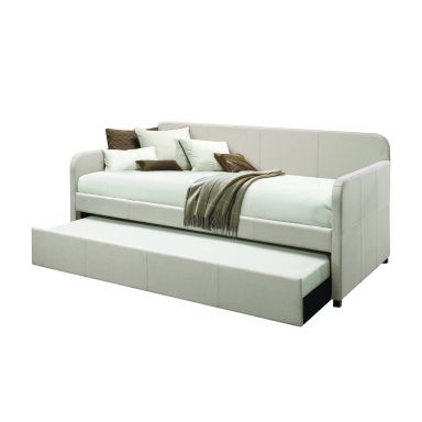 Jagger Upholstered Daybed w/Trundle (Twin) (Fog Fabric)