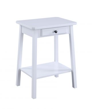 Kaife 1 Drawer Rectangular Accent Table (White Finish)