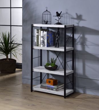 Bob 24"L Bookshelf (Antique White & Black)