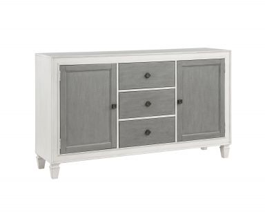 Katia 70"L 3 Drawers Server (Gray & Weathered White Finish)