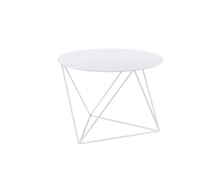 Epidia 23"Dia Round Accent Table (White Finish)