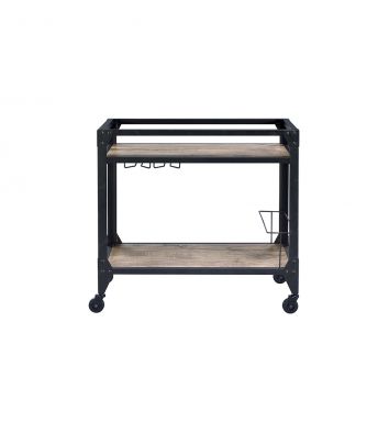 Jorgensen 32"L Serving Cart (Rustic Oak & Charcoal)