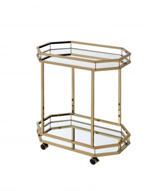 Lacole 28"L Serving Cart (Champagne & Mirror)