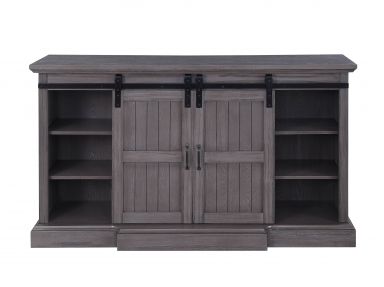 Admon 63"L Rectangular TV Stand w/Fireplace (Include 91617FIR) (Gray Oak)