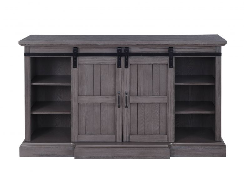 Admon 63"L Rectangular TV Stand w/Fireplace (Include 91617FIR) (Gray Oak)