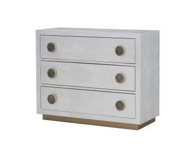 Anpu 44"L Console Cabinet (Silver Faux Crocodile Skin Finish)