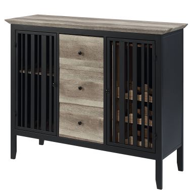 Zudora 47"L Server (Antique Oak & Black Finish)