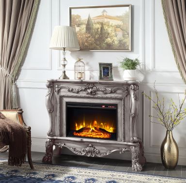 Dresden 47"L Electric Fireplace (Vintage Bone White Finish)
