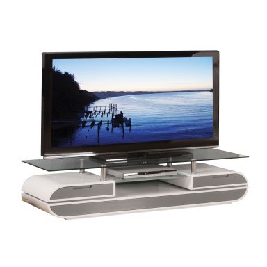 Lainey 2 Drawers TV Stand (White & Gray)