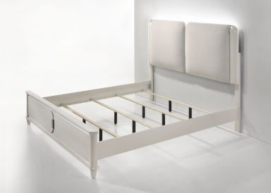 (Light Gray Boucle & Pearl White Finish)