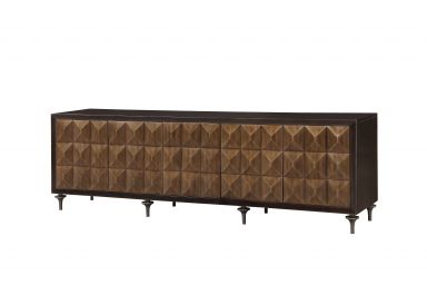 Diya 88"L Console Cabinet (Forged Bronze & Espresso Finish)