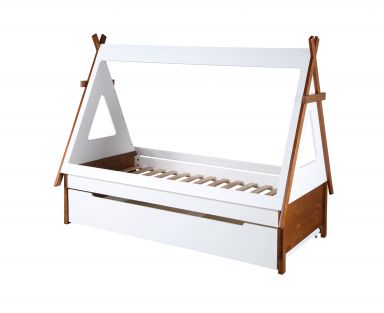 Loreen Wooden Teenager Twin Bed (Oak & White Finish)