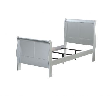 Louis Philippe III Wooden Teenager Twin Bed (Platinum)