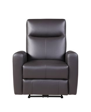 Blane 36"W Upholstered Power Motion Recliner (Brown Top Grain Leather Match)