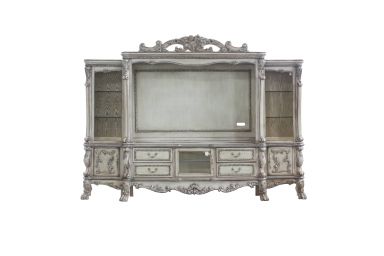 Dresden 121"L Entertainment Center (Vintage Bone White)