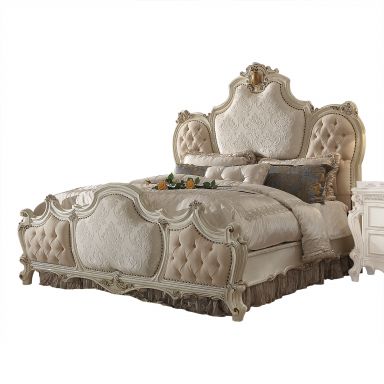 Picardy  Upholstered CK Bed (Fabric & Antique Pearl)