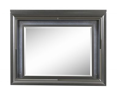 Sawyer 49"L x 39"H Rectangular Mirror w/LED (Metallic Gray)