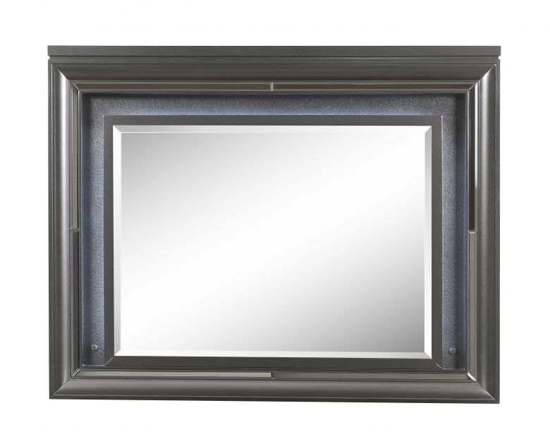 Sawyer 49"L x 39"H Rectangular Mirror w/LED (Metallic Gray)