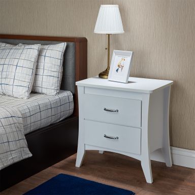 Babb 2 Drawers Rectangular Accent Table (White)