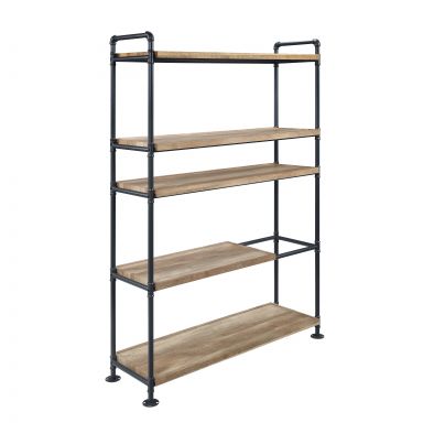 Brantley 48"L Bookshelf (Oak & Sandy Black Finish)
