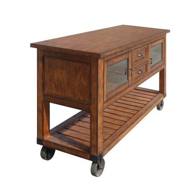Kadri 2 Drawers Kitchen Cart (Distressed Chestnut)
