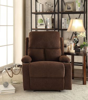 Rosia 32"W Velvet Motion Recliner (Chocolate Velvet)