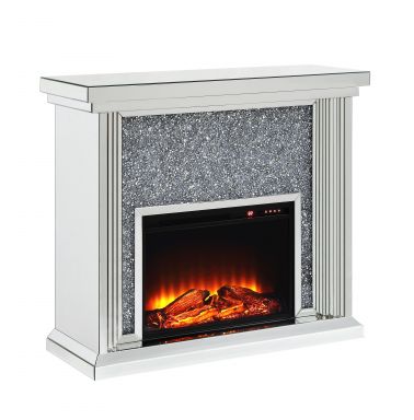 Noralie Glam Fireplace (Mirrored & Faux Diamonds)